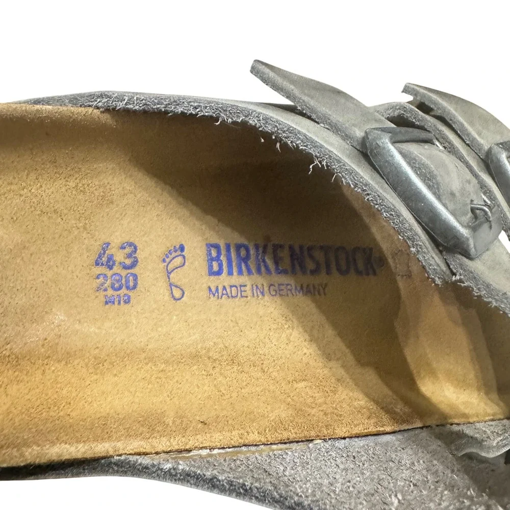Birkenstock Arizona Sandals Mens 43 10 Tobacco Brown Oiled Leather Slide